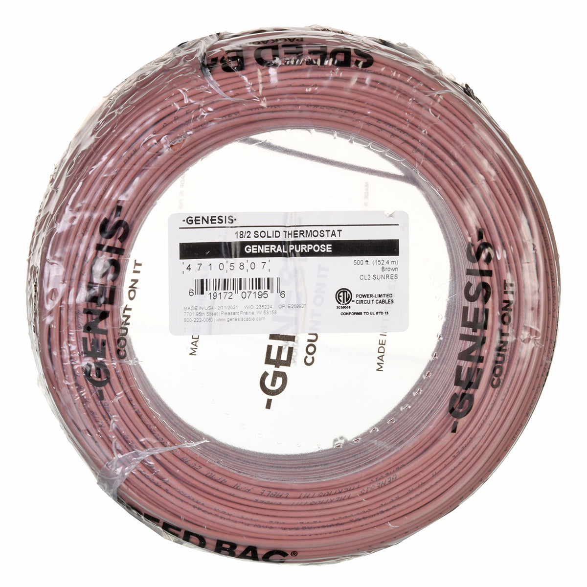 Rheem 47105807 18/2 Solid Clv(pvc) Thermostat Cable