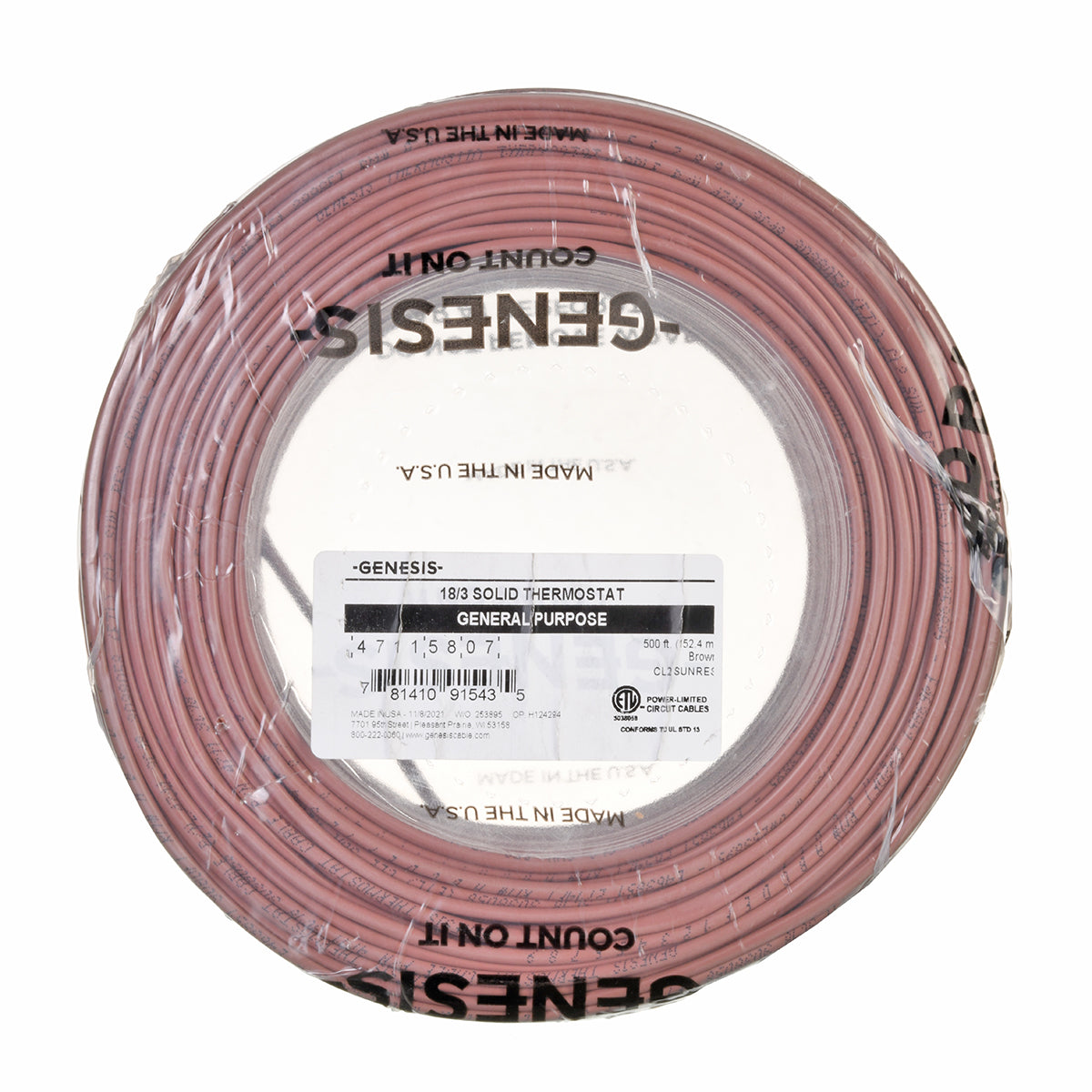 Rheem 47115807 18/3 Solid CL2(PVC) Thermostat Cable