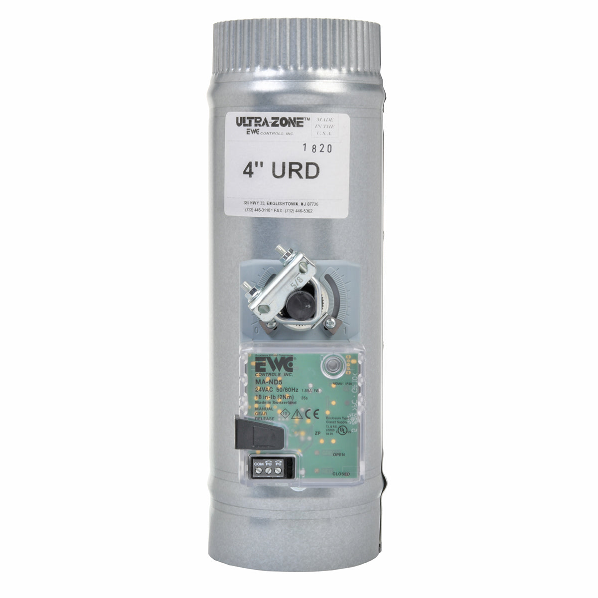 Rheem 4URD Motorized Damper - Round 4 in.