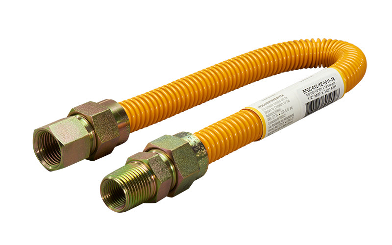 Rheem EFGC-012-YE-1011-18 Gas Connector - 1/2 in. Male Npt X 1/2 in. Female Npt X 18 in. Long
