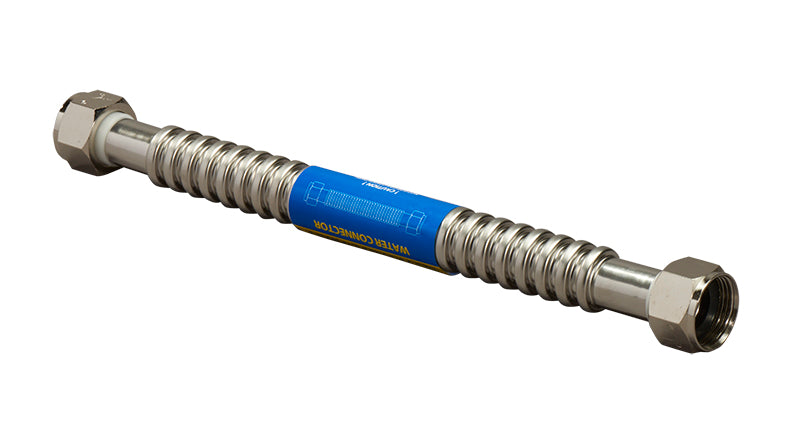 Rheem EFWC-034-SS-1010-12 Flexible Water Connector - Stainless Steel - 3/4 in. Female Npt X 3/4 in. Female Npt X 12 in. Long
