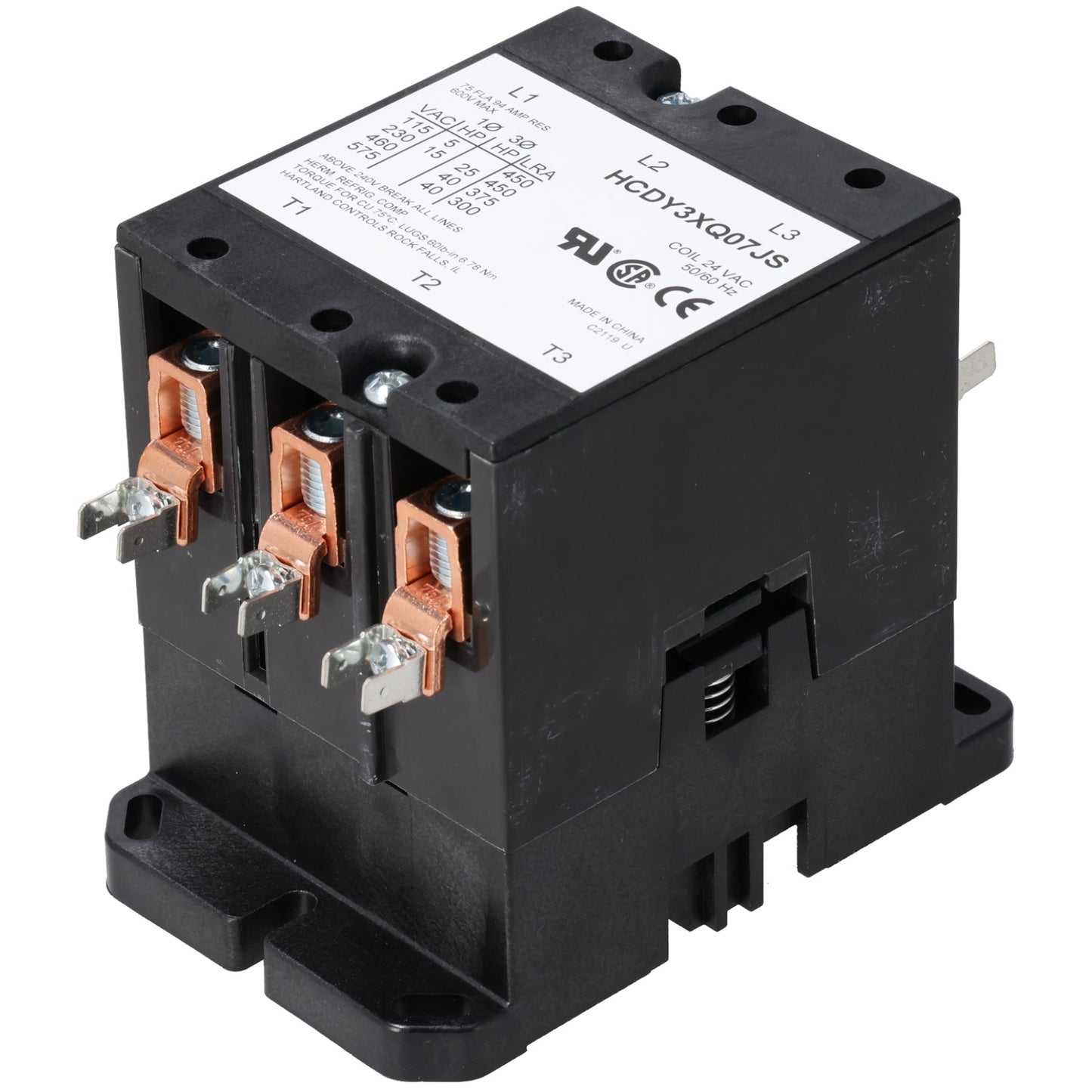 Rheem RTE10095 Contactor, 90A 24VAC Coil Hartland Xtp, HCDY3XQ07JS