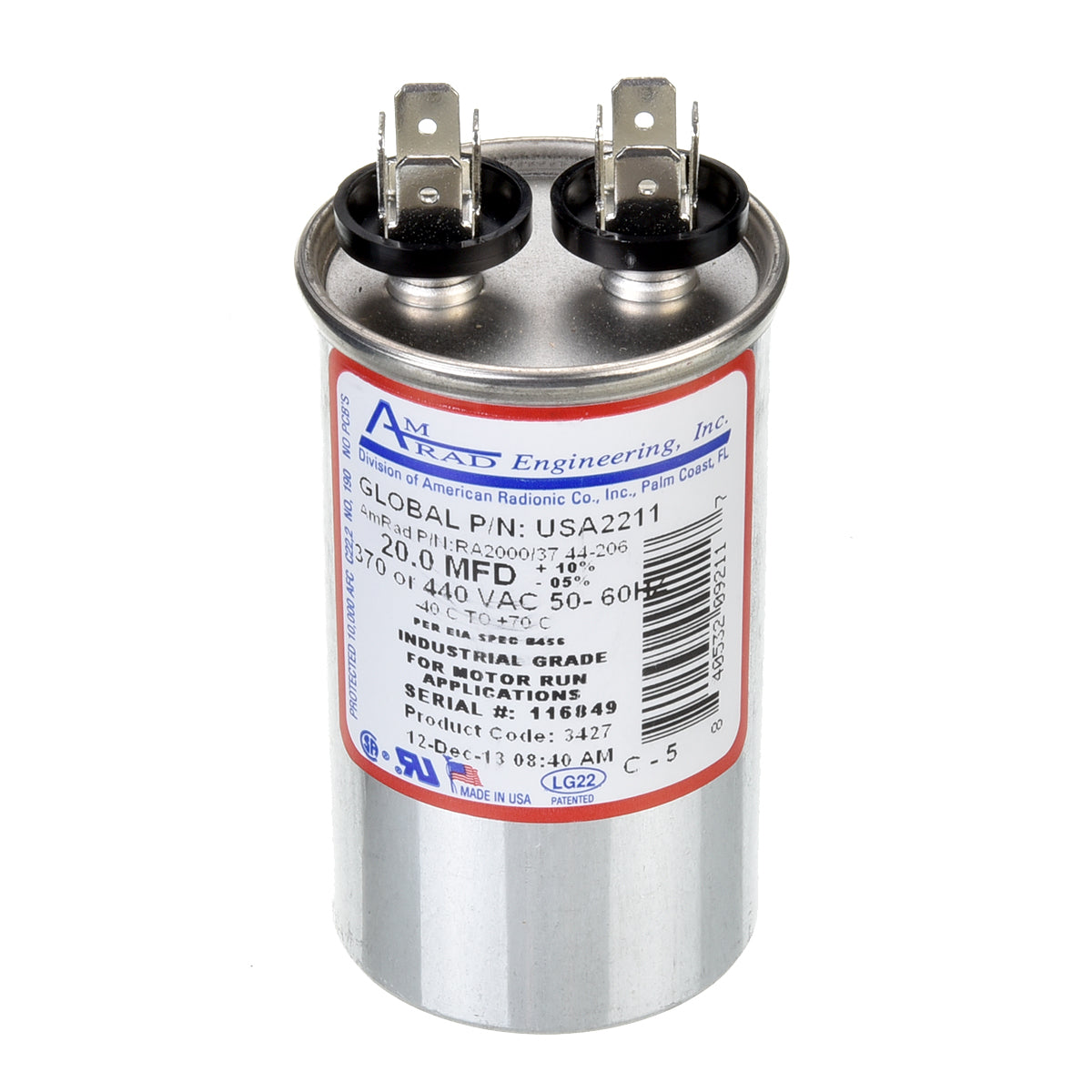 Rheem USA2211 Capacitor (Amrad) - 20/440 Single Round
