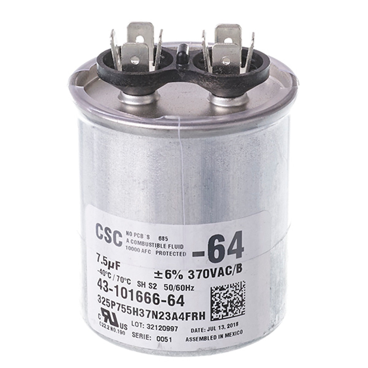 Rheem 43-101666-64 Capacitor - 7.5/370