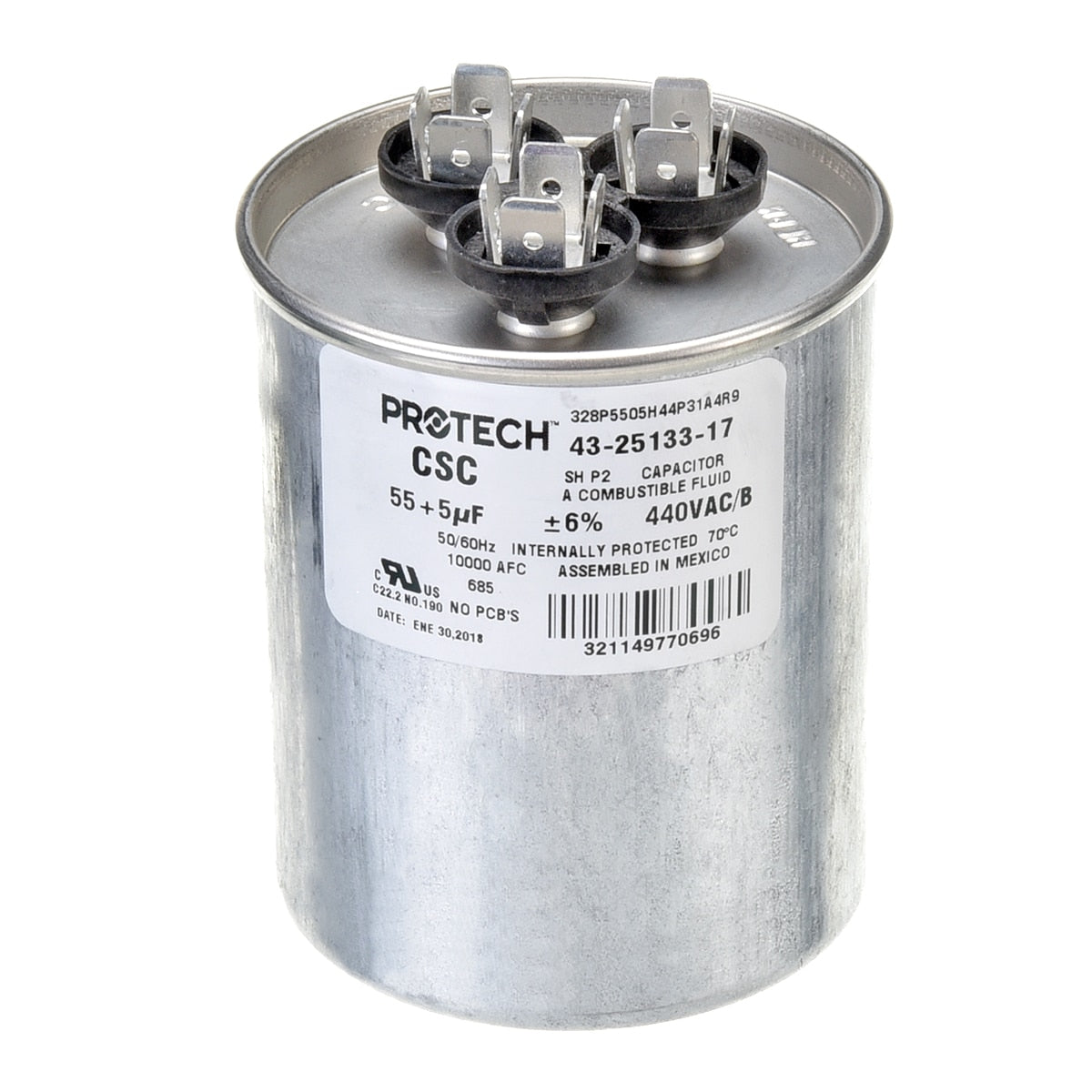 Rheem 43-25133-17 55/5/440 Dual Round Metal Finish