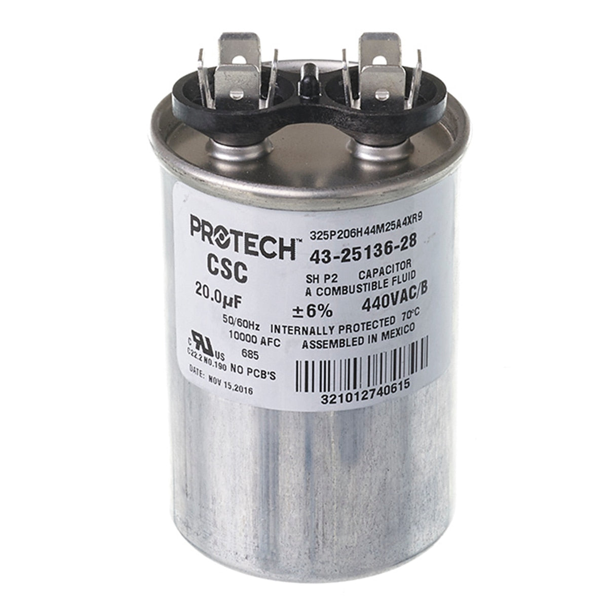 Rheem 43-25136-28 Capacitor 20/440