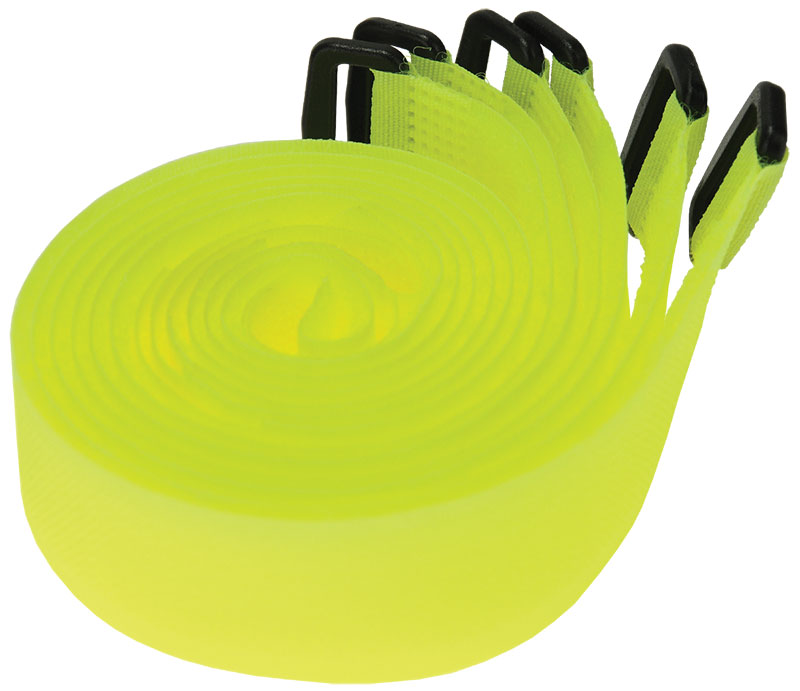Rheem PD455629 Neon Yellow Hook & Loop Velcro Strip-Tie Fasteners with Buckle - 12 in. (Pack of 6)