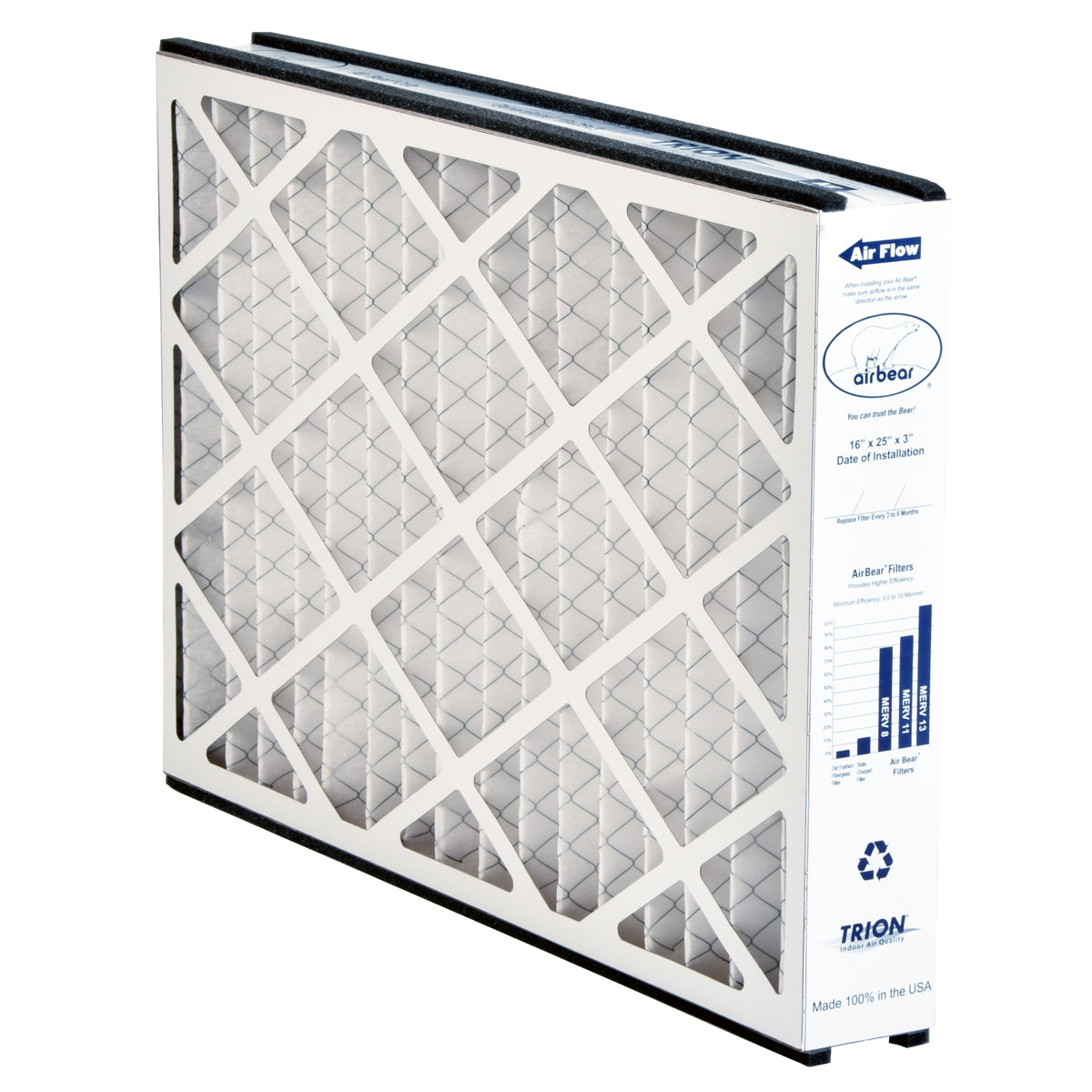 Rheem 252990-901 Trion Air Bear Merv 8 Media Filter Replacement - 3 in. X 16 in. X 25 in. (Case)