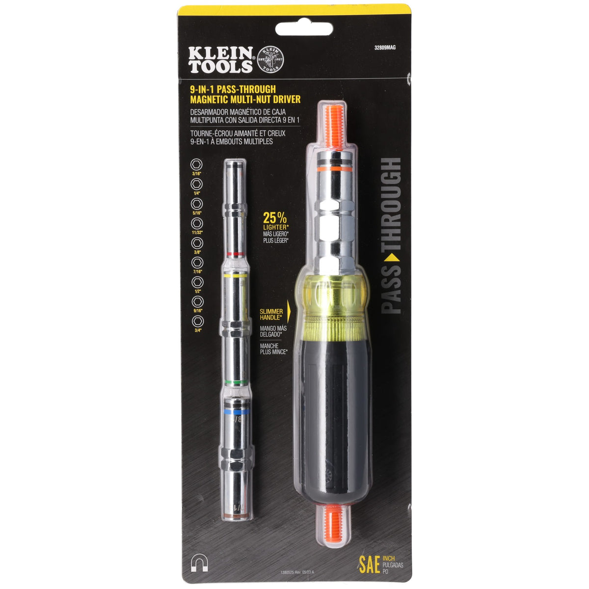 Rheem 32809MAG 9-IN-1 Pass Through Sae Multi-Nut Driver, Magnetic