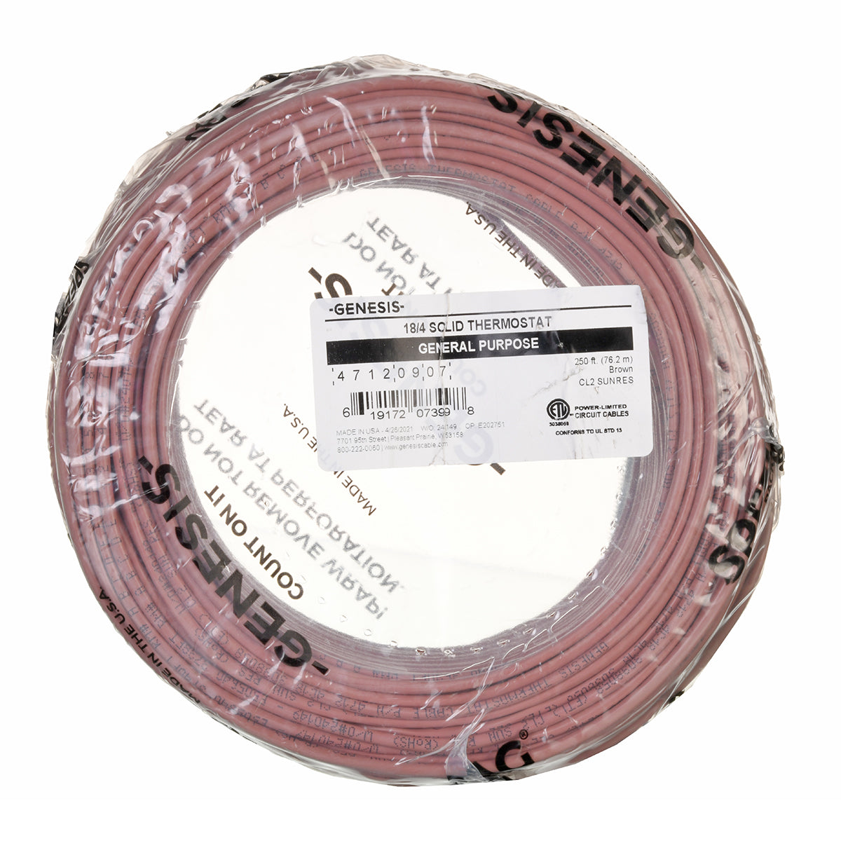 Rheem 47120907 18/4 Solid CL2(PVC) Thermostat Cable