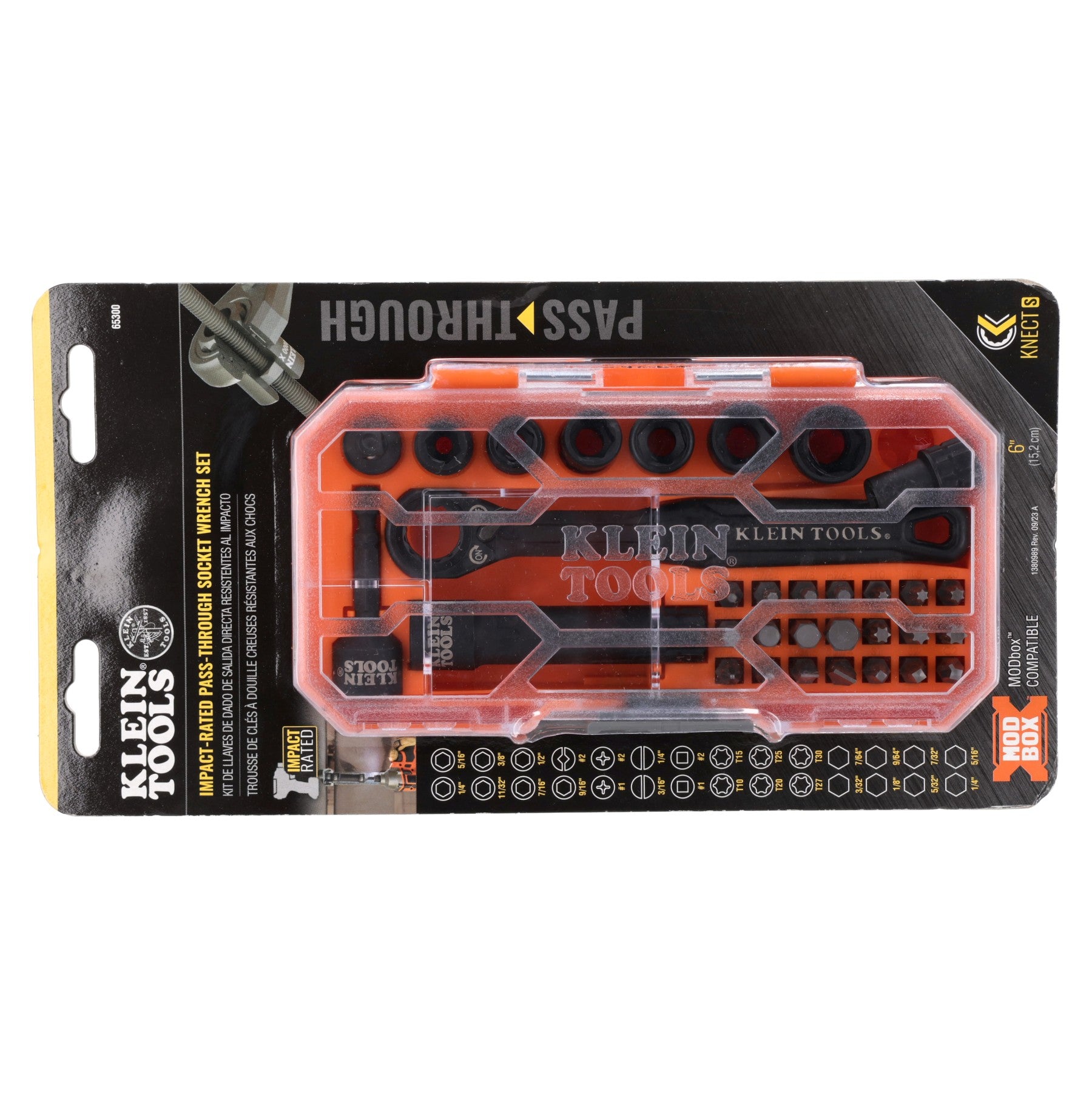Rheem 65300 Knect 1/4 in. Drive Impact-Rated Pass Through Socket Set, 32-PIECE