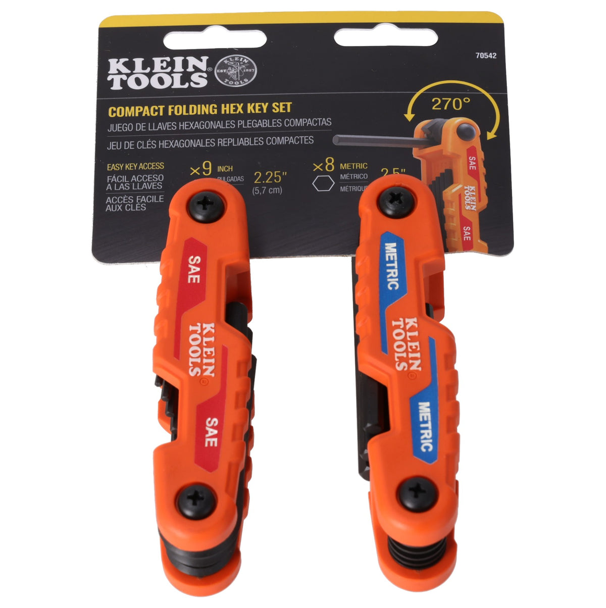 Rheem 70542 Compact Folding Hex Key Set, Sae and Metric