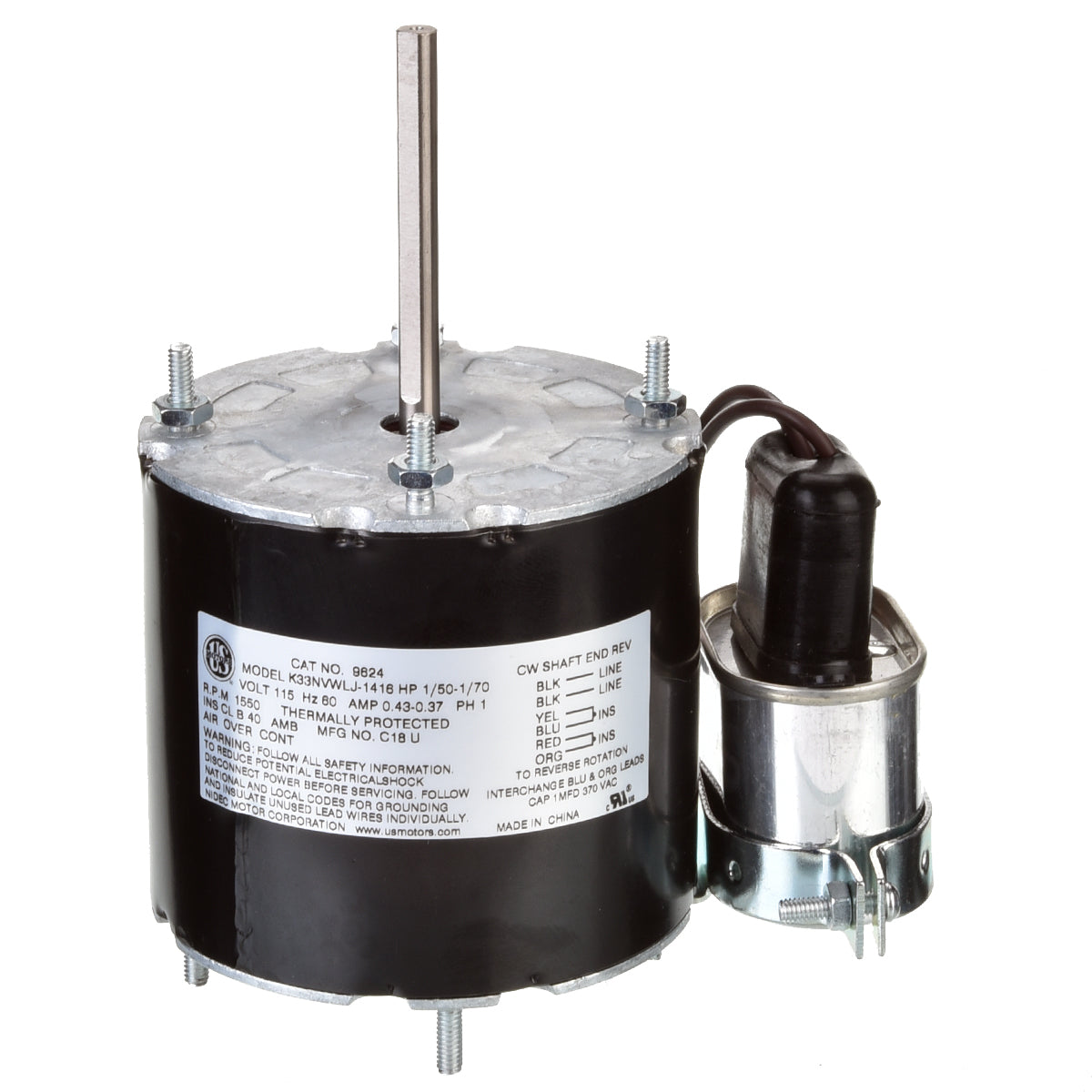 Rheem 9624 Refrigeration Motor - 1/70 Hp 1550 Rpm 115V Cw Oao