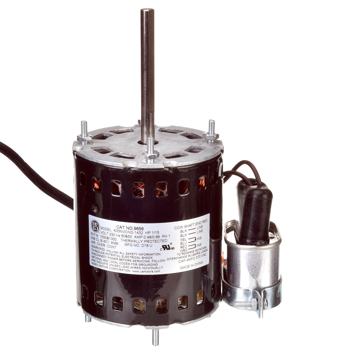 Rheem 9656 Refrigeration Motor - 1/15 Hp 1550 Rpm 208-230V Cw Oao Bohn