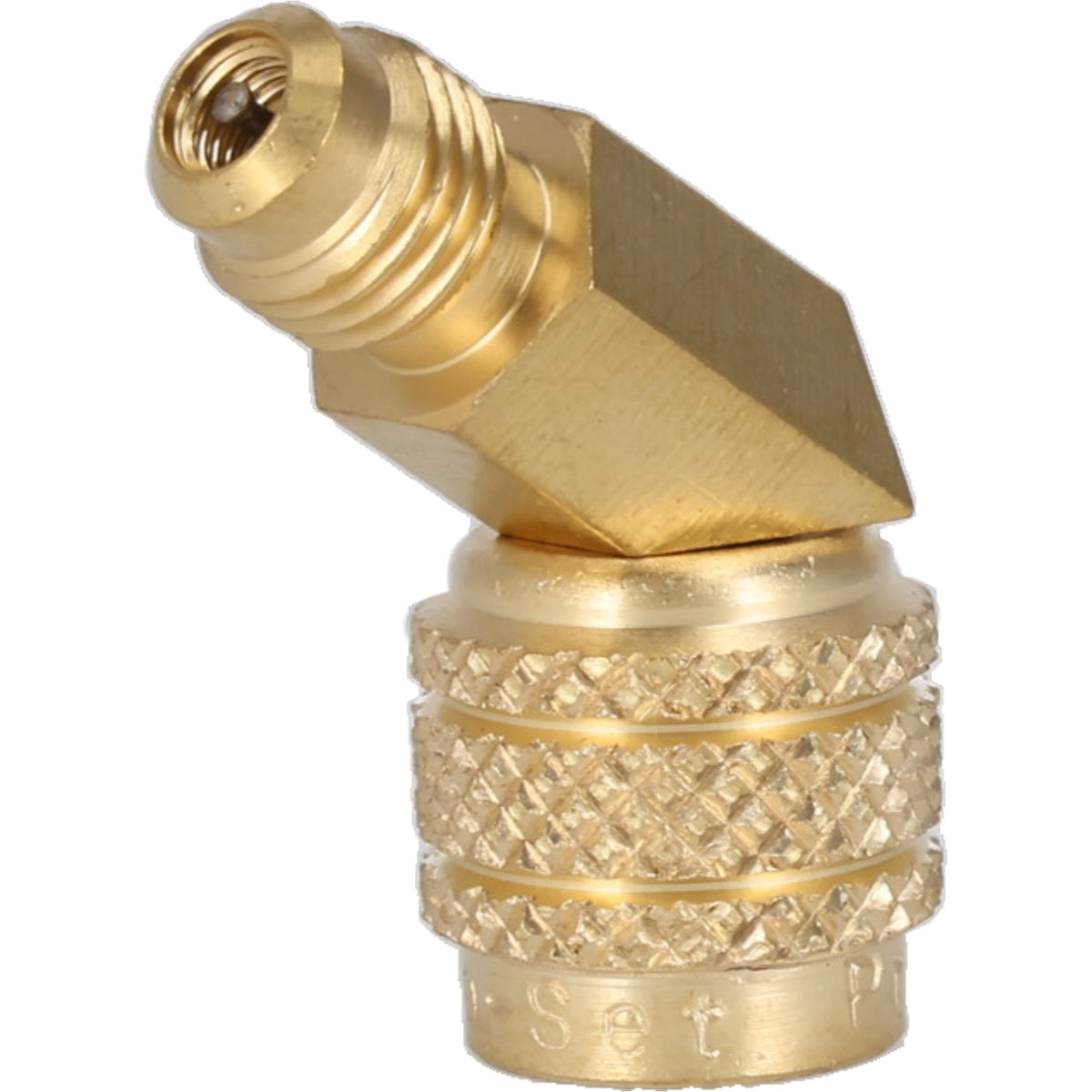 Rheem AD44LHS Hose Adapter for A2L Refrigerant Tanks - 1/4 in. Left-Handed Swivel