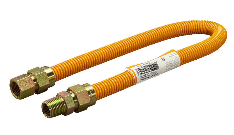 Rheem EFGC-012-YE-1011-24 Gas Connector - 1/2 in. Male Npt X 1/2 in. Female Npt X 24 in. Long