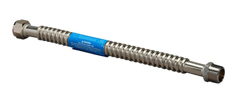 Rheem EFWC-034-SS-1011-15 Flexible Water Connector - Stainless Steel - 3/4 in. Fip X 3/4 in. Mip X 15 in. Long