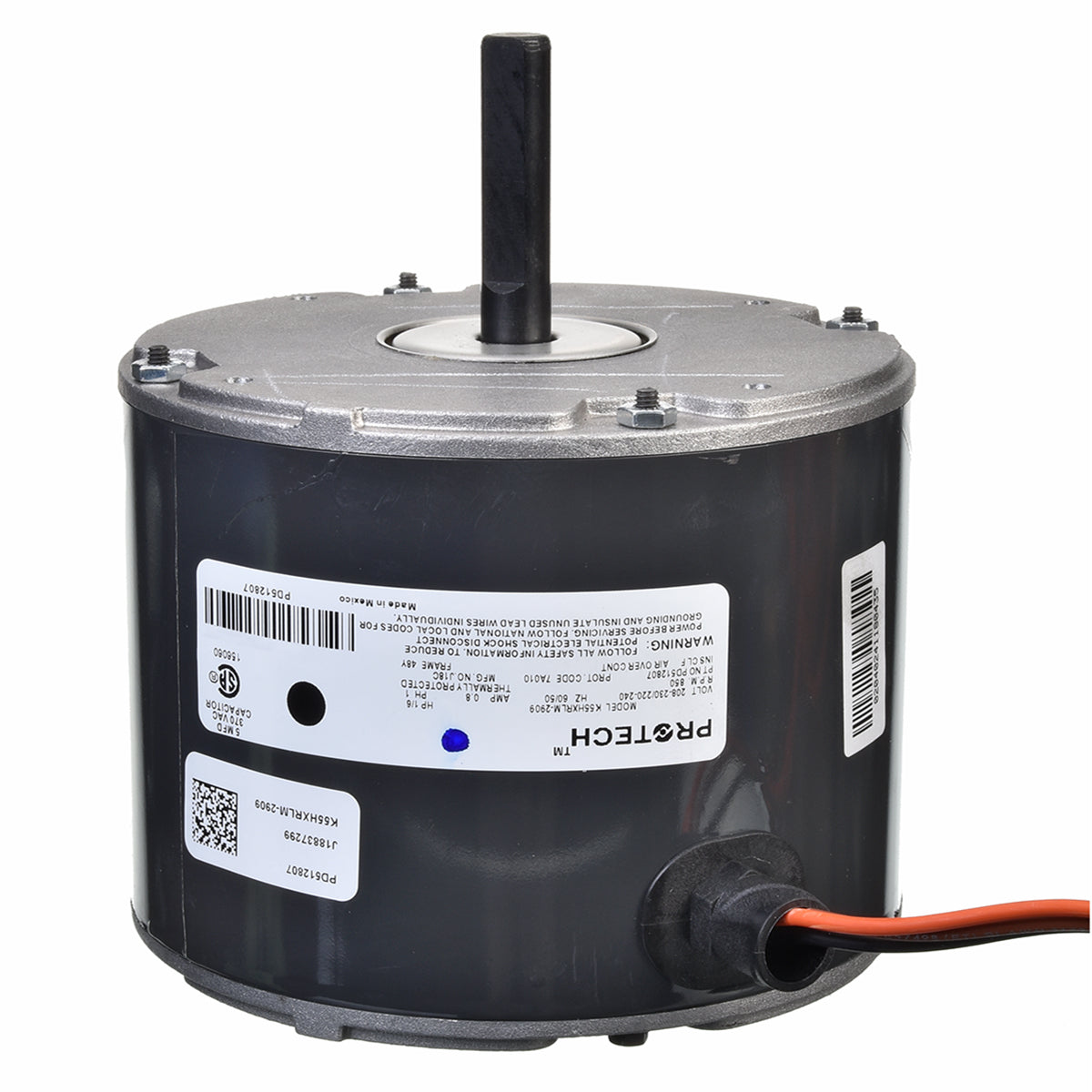 Rheem PD512807 Condenser Motor - 1/6 Hp 208-230/1/50-60 (825 RPM/1 Speed)