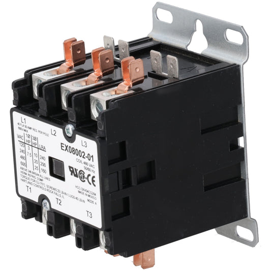 Rheem RTE10090 Contactor, 480V 3 Pole, 40 Fla, 50A Res, HCC-3XH04CG284