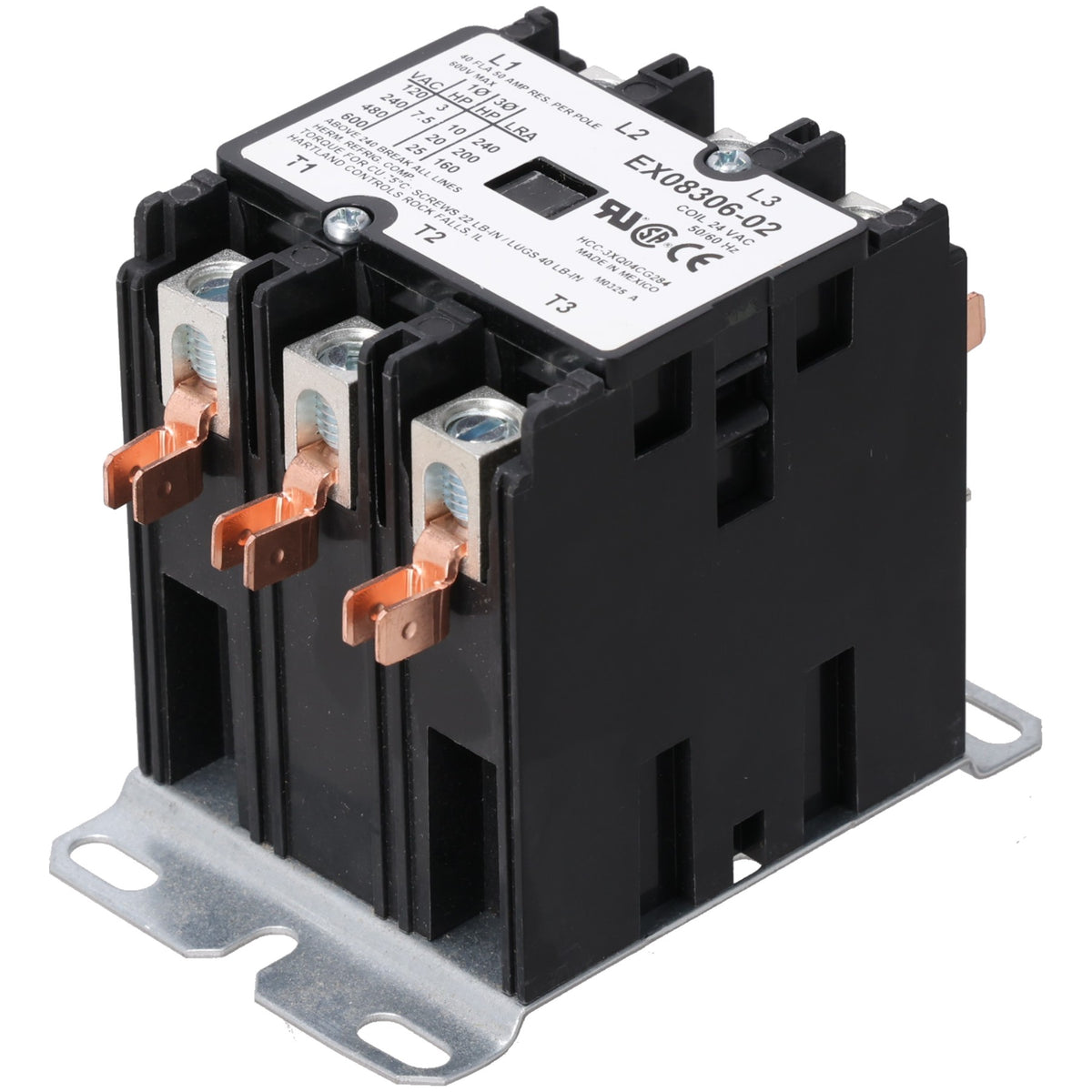 Rheem RTE10213 Contactor, 3-POLE, 24VAC, 40FLA/50A Res, HCC3XQ04CG284