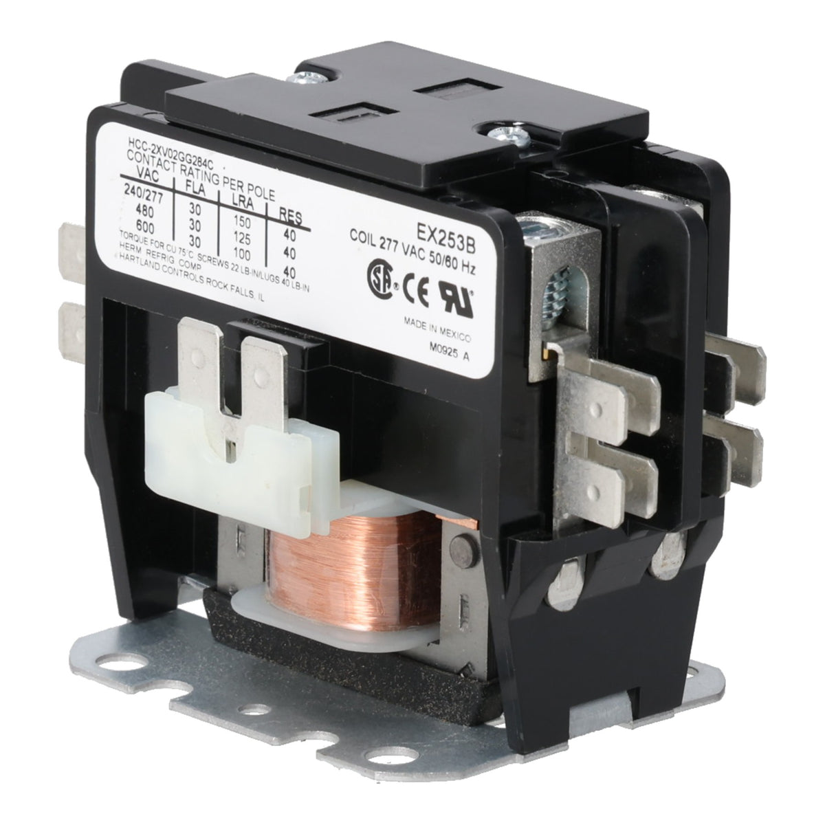 Rheem RTE10295 Relay, 2 Pole Quiet 277V 40A, HCC-2XV02GG284C