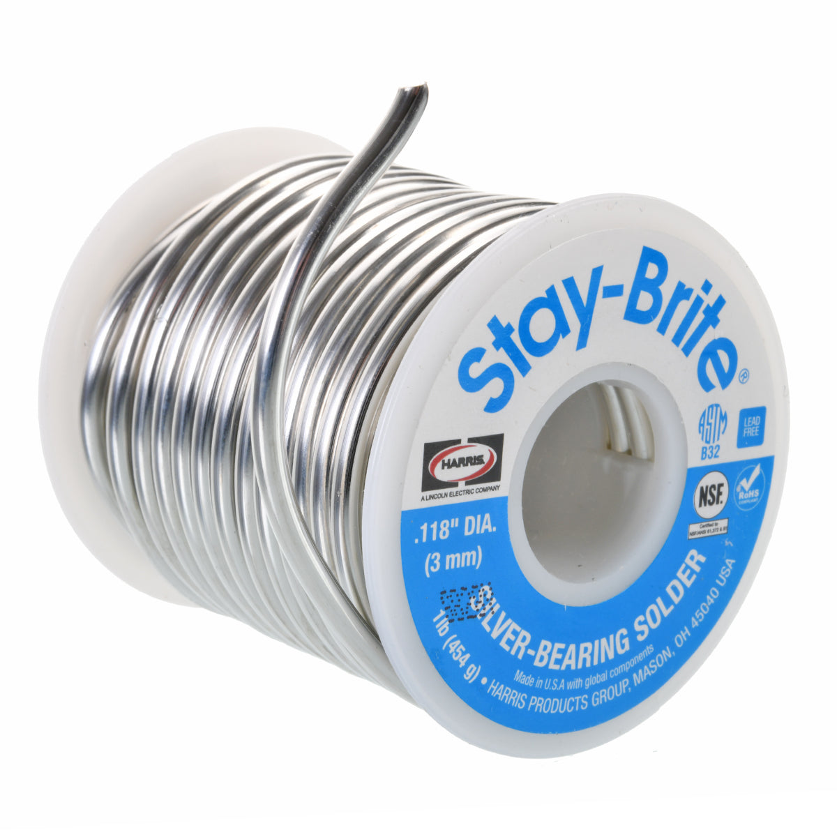 Rheem SB61 Solder - 1/8 in. Diameter - Lead Free 4% Silver (1 Lb. Spool)