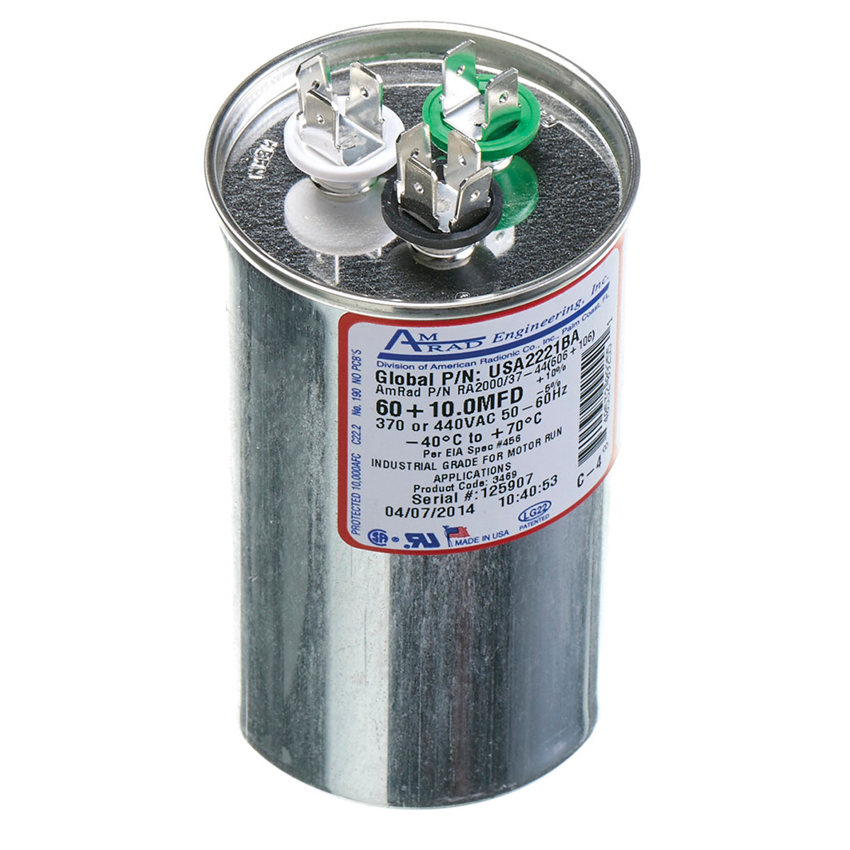 Rheem USA2221BA Capacitor (Amrad) - 60/10/440 Dual Round