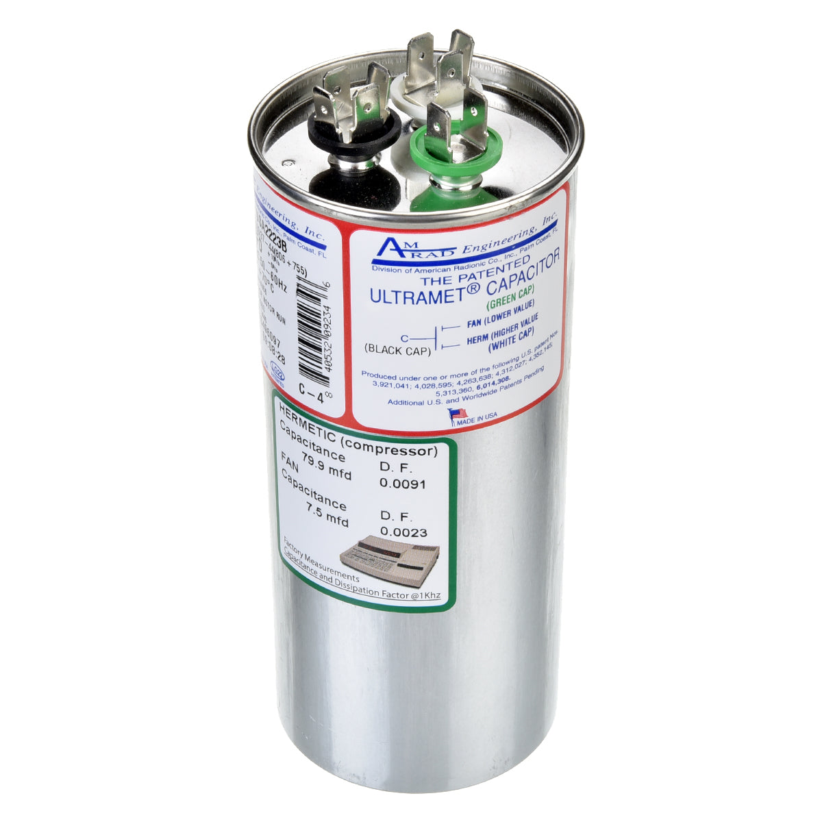 Rheem USA2223B Capacitor (Amrad) - 80/7.5/440 Dual Round