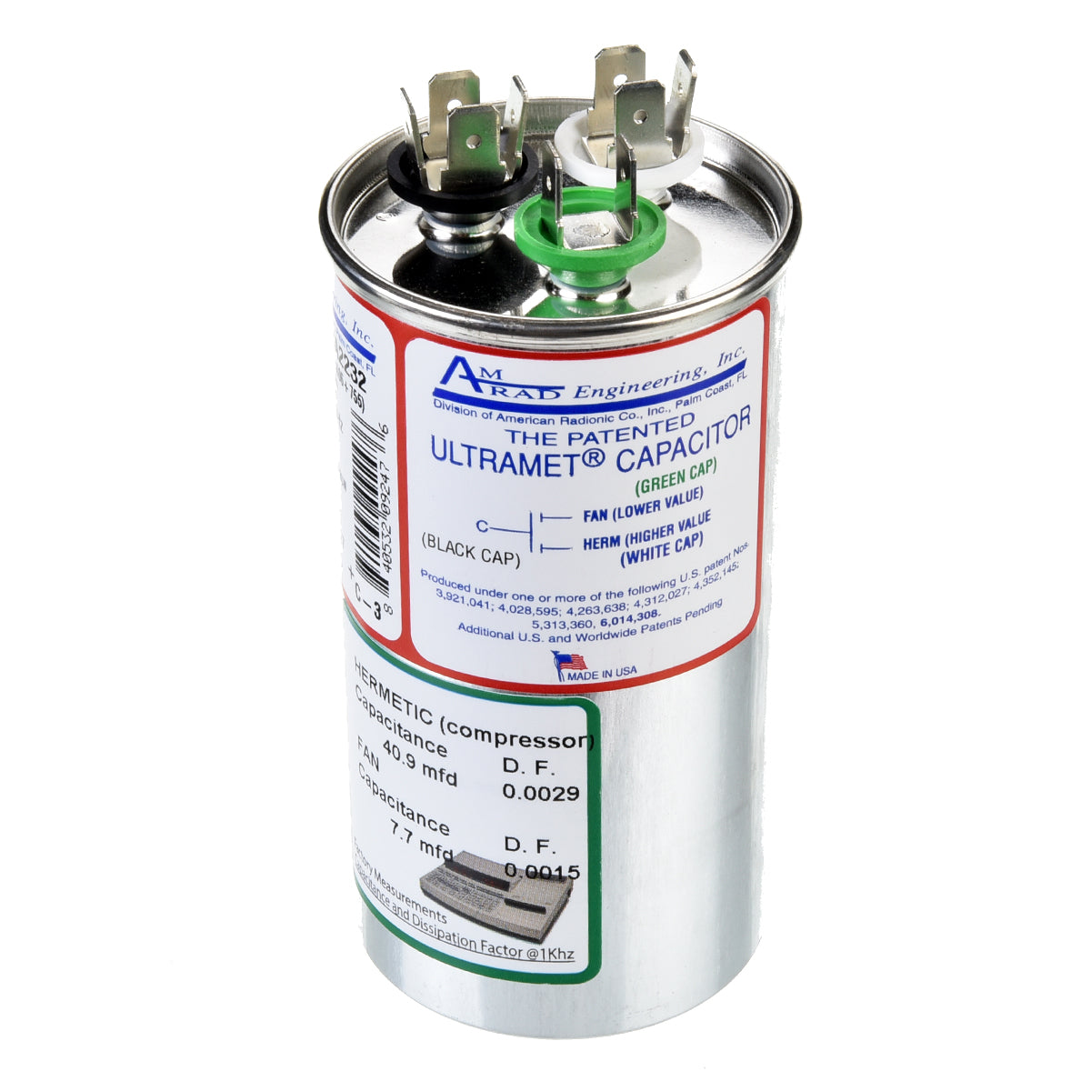 Rheem USA2232 Capacitor (Amrad) - 40/7.5/440 Dual Round