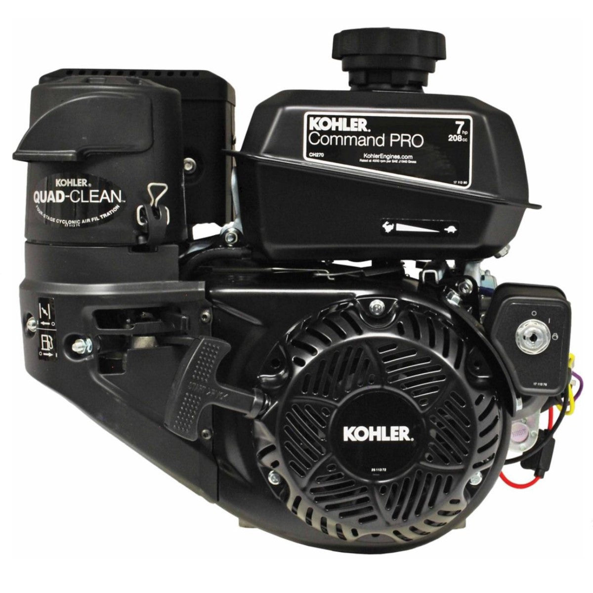 Kohler PA-CH270-3021 7 HP Command Pro, 3/4"x2-5/16" Keyed Shaft, Electric & Recoil Start, Los, Cis, Overhead Valve Fuel Tank, Muffler, Engine