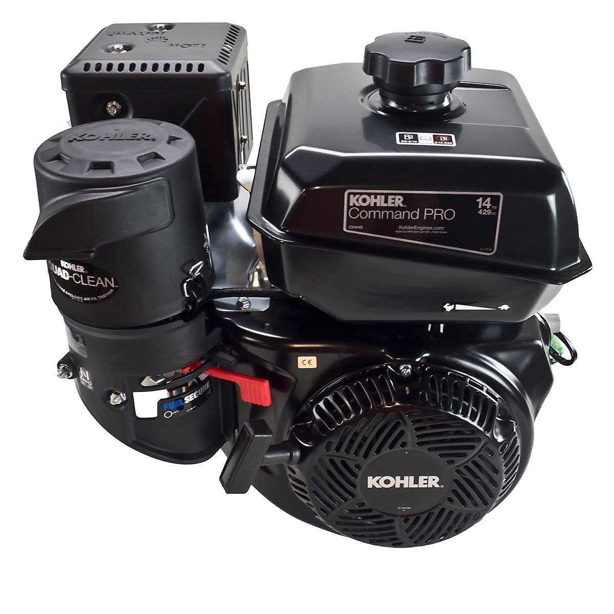 Kohler CH440-3302 14 HP Command Pro Series Engine, Horizontal 1x3-21/32 Shaft, Recoil Start
