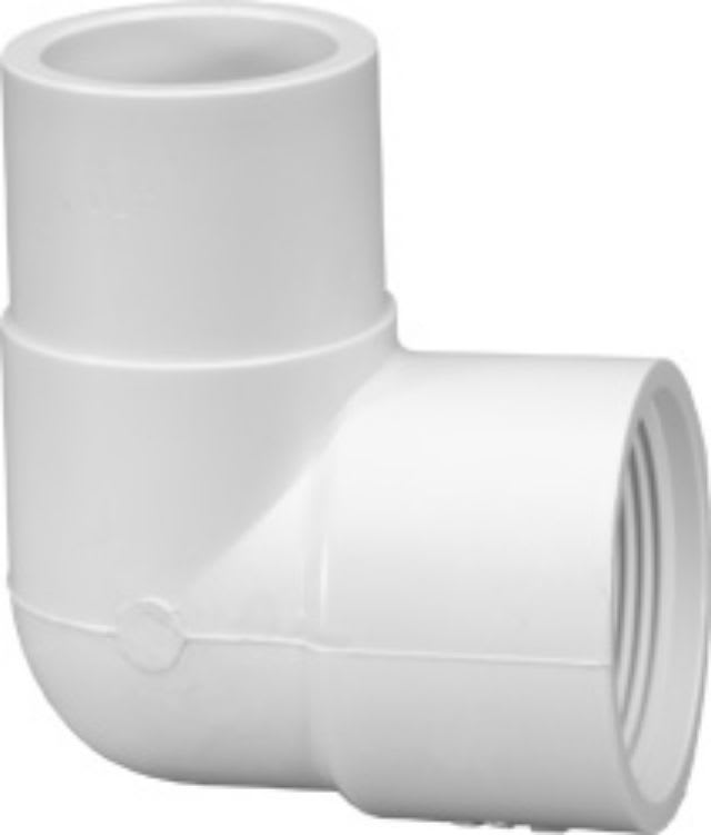 411-005 Elbow, 1/2" Spigot x Slip PVC Schedule 40 90 Degree