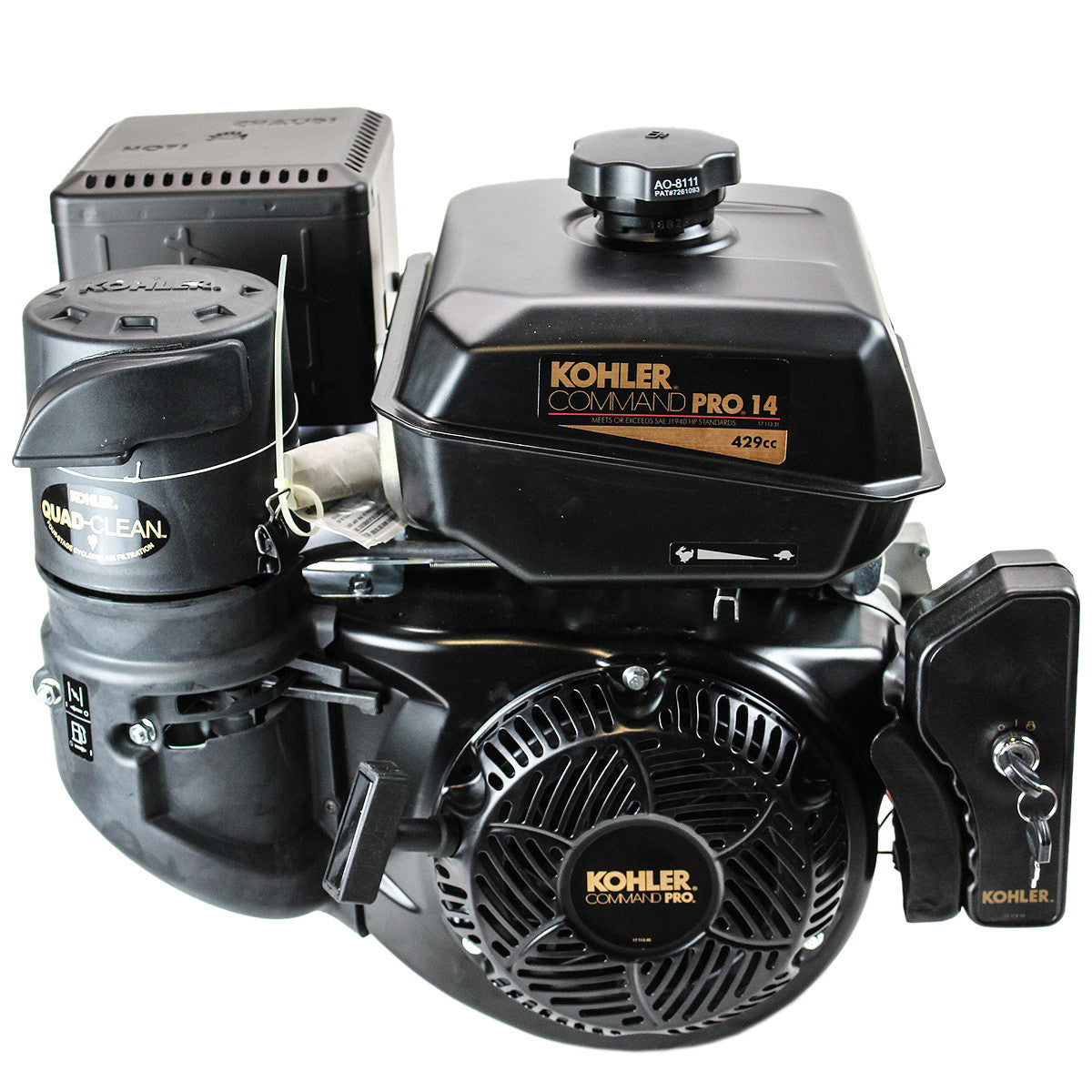 Kohler PA-CH440-3270 14 HP Command Pro, Horizontal 1"x3-21/32" Shaft, Recoil and Electric Start, 3 Amp Alt, Overhead Valve Cis, Los, Dual Bearings,...