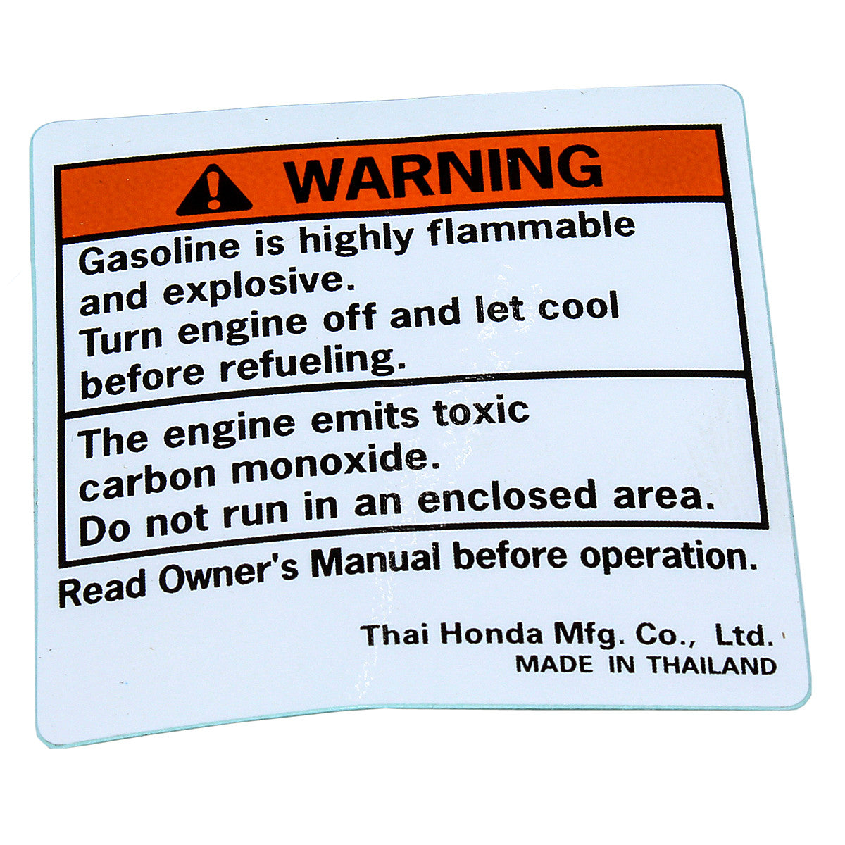 Honda 87516-Z6J-000 AC Cover Information Decal GX25-35