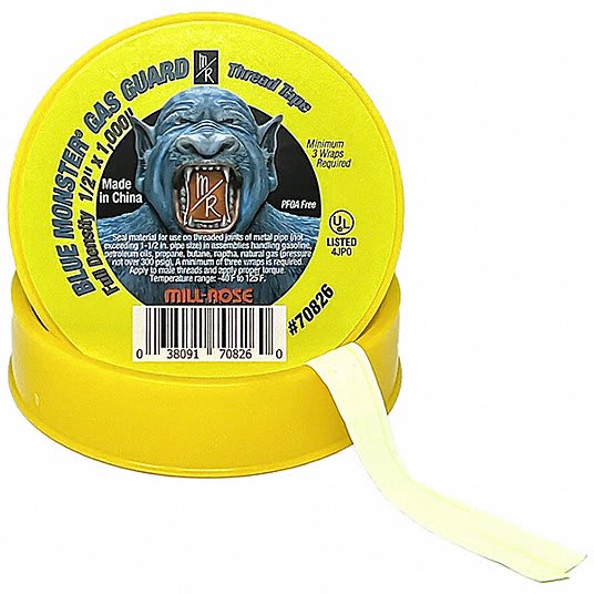 70826 Thread Sealing Tape, Yellow PTFE