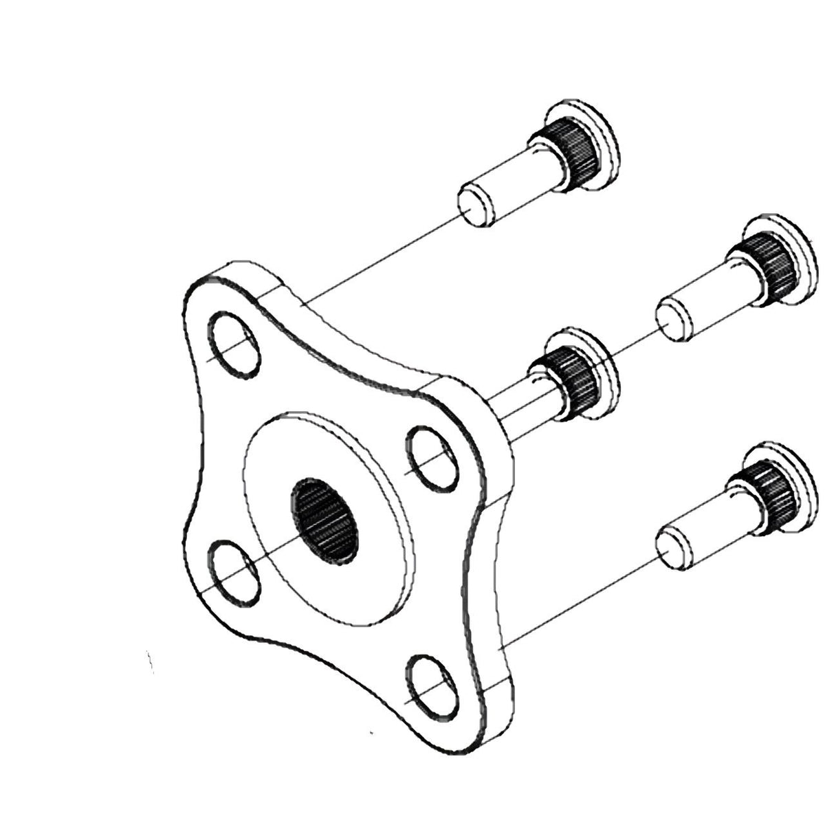 Hydro-Gear 71298 Hub Metric 4 Bolt Kit