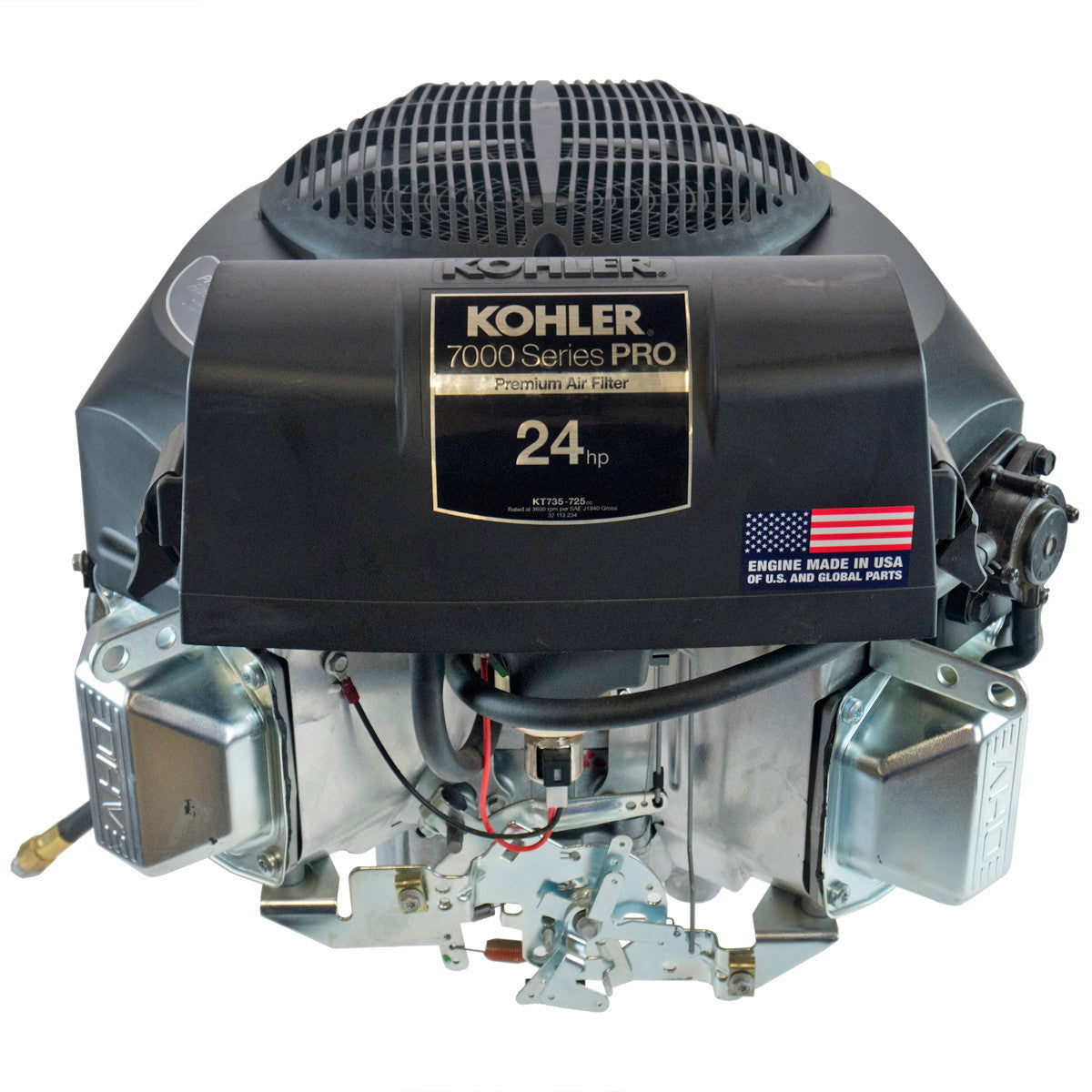 Kohler PA-KT735-3084 24 HP 7000 Series Engine, Vertical 1" x 3-5/32" Shaft, Overhead Valve Electric Start, 15 Amp Alternator, Fuel Pump, Oil Filter