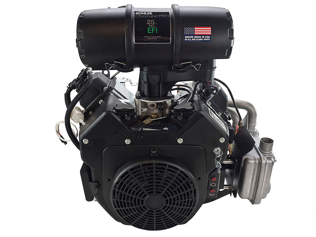 Kohler PA-ECH740-3050 25 HP Command Engine, Horizontal 1-7/16" x 4-29/64" Shaft, Fuel Injection, Oil Cooler, Throttle Control, Key Switch, Canister...