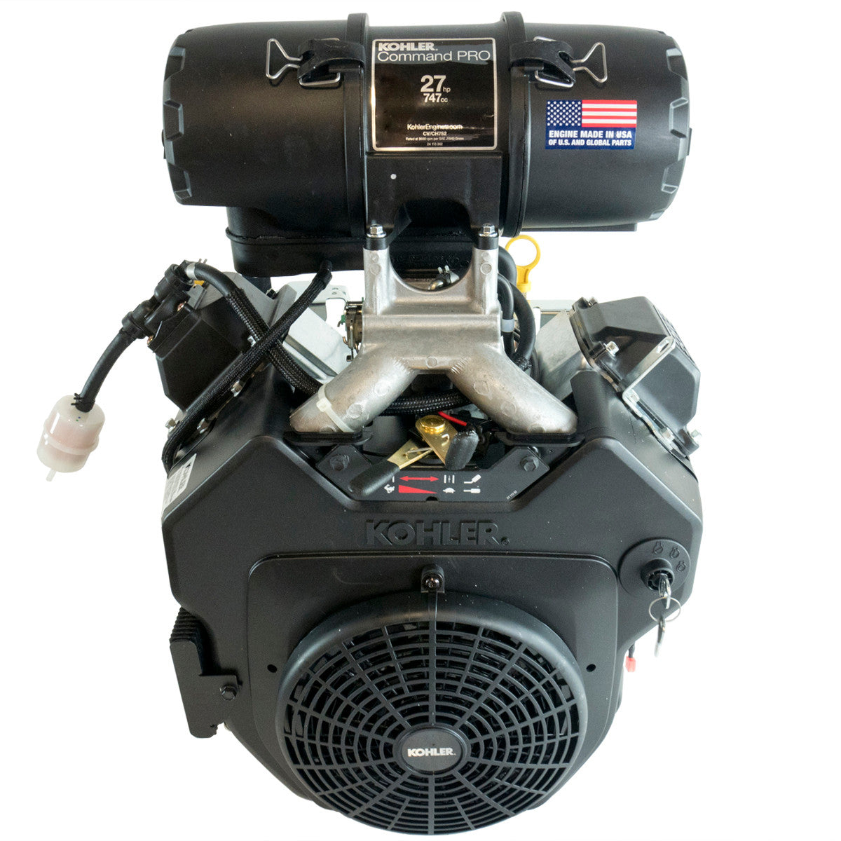 Kohler PA-CH752-3111 27 HP Command Pro Engine, Horizontal 1-1/8" x 4" Shaft, Electric Start, Oil Cooler, Key Switch