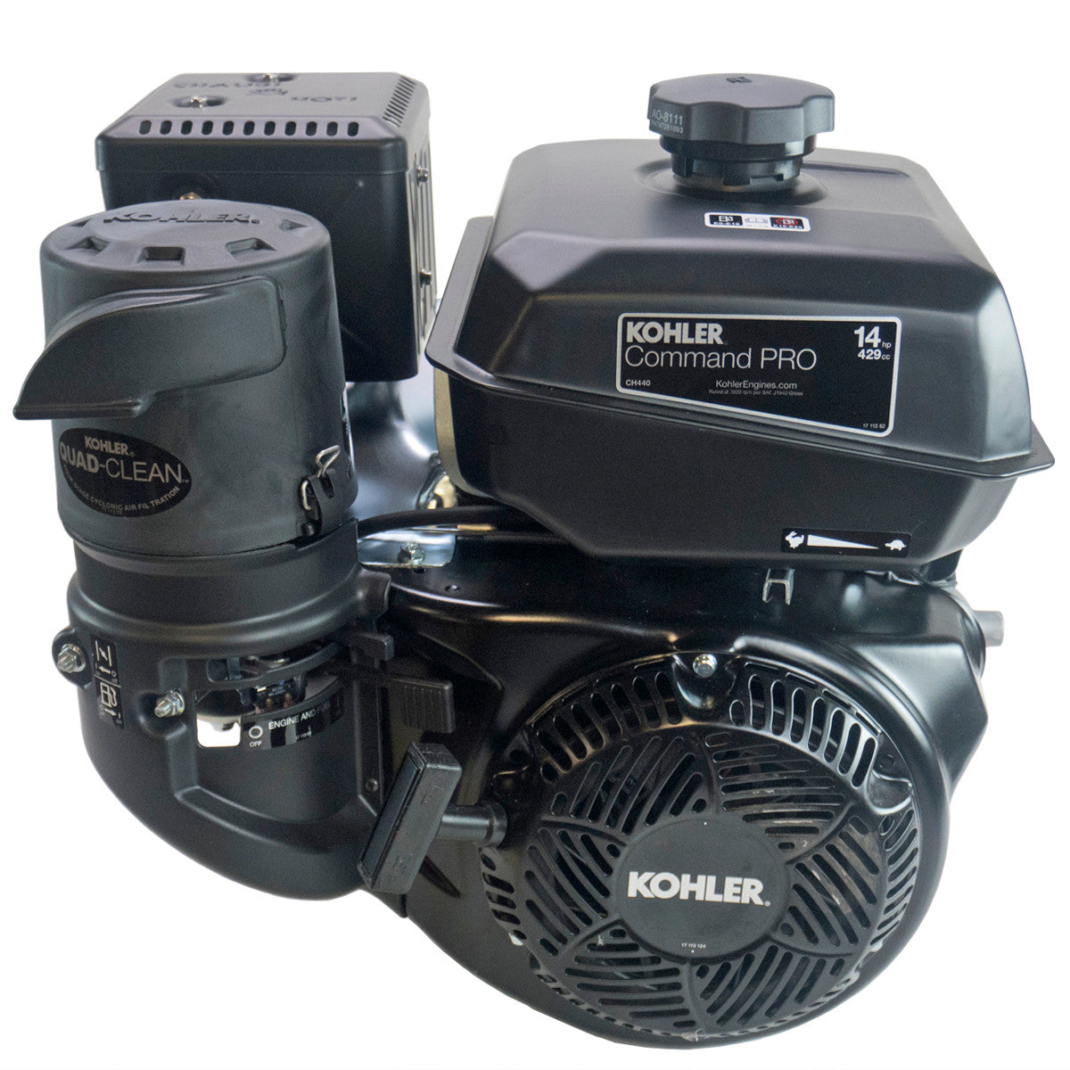 Kohler CH440-3149 14 HP Command Pro Series Engine, Horizontal 1x3-21/32 Shaft, Recoil Start