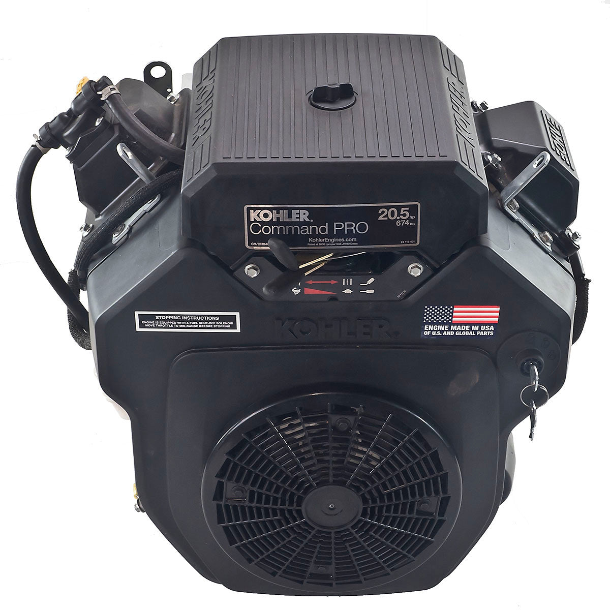 Kohler PA-CH640-3261 20.5 HP Command Pro Series Engine, Horizontal 1-7/16x4-29/64 Shaft, Electric Start, 15 Amp Alternator