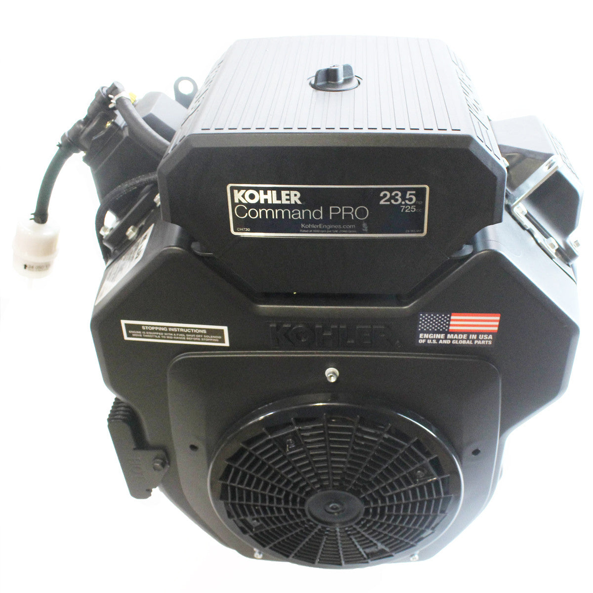 Kohler PA-CH730-3010 23.5 HP Command Horizontal 1-7/16"x4-29/64" Keyed Shaft, Overhead Valve Electric Start, 20 Amp Alternator, Engine