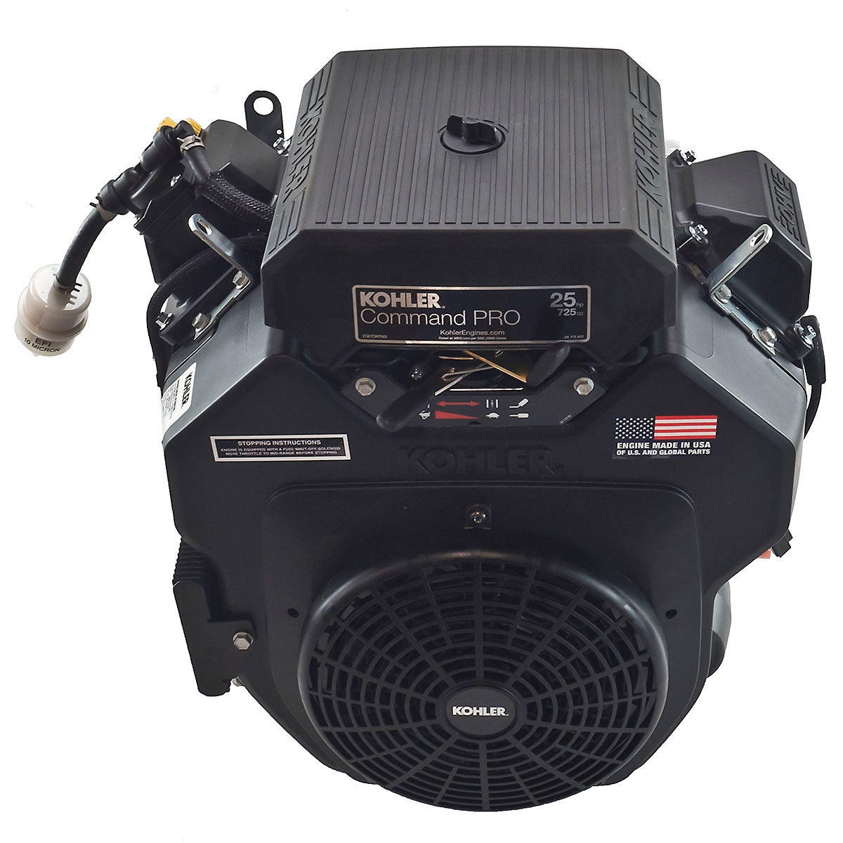 Kohler PA-CH740-3375 25 HP Command Pro Series Engine, Horizontal 1-1/8x4 Shaft, Electric Start, 20 Amp Alternator