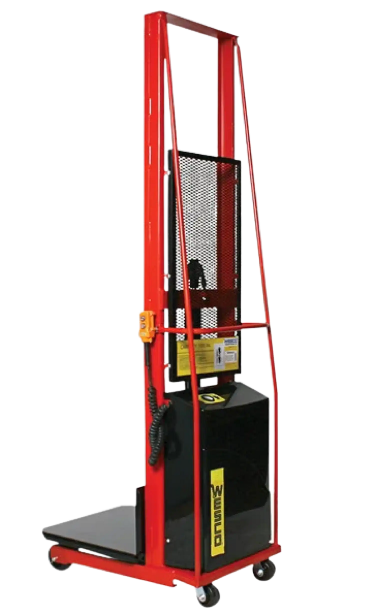 Wesco 261023 1000 Lb. Power Lift Platform Stacker with 24" x 24" Platform and 68" Lift Height New