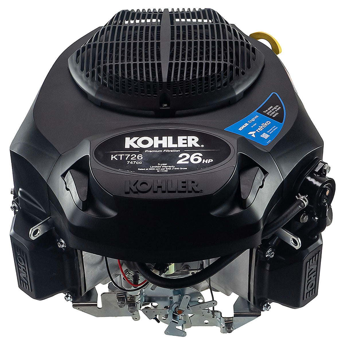 Kohler PA-KT726-3003 26 HP Vertical 7000 Series Twin, 1-1/8"Dx4-5/16"L Shaft, Heavy Duty Air Filter