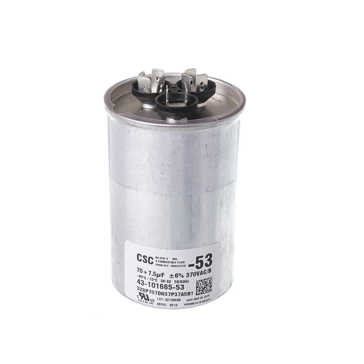 Rheem 43-101665-53 Capacitor (Dual Round Cont Type)