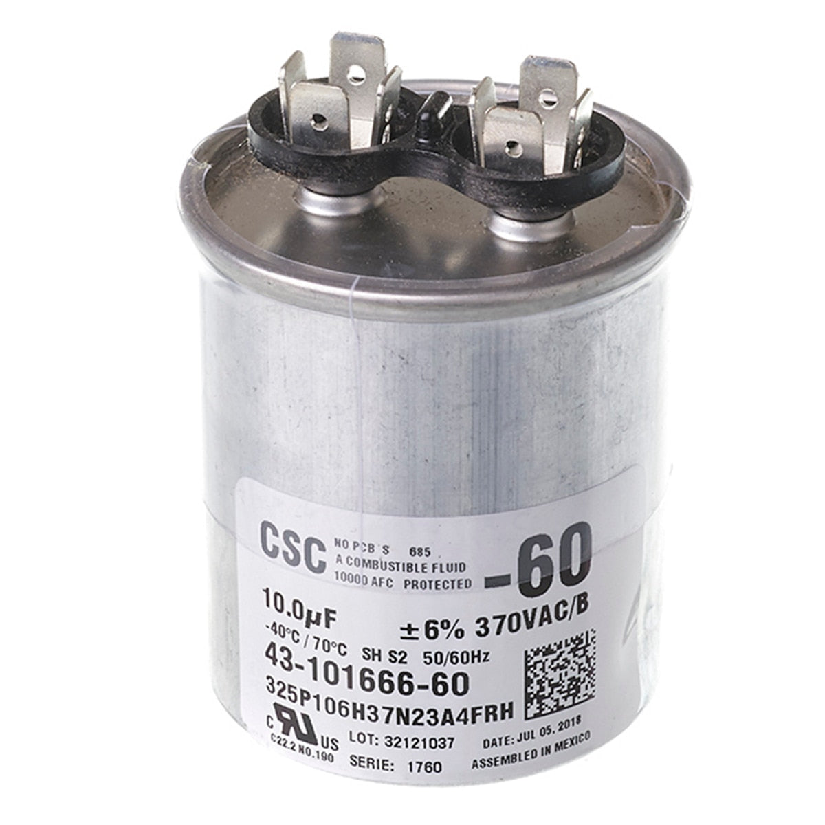 Rheem 43-101666-60 Capacitor -10/370 DAL3GJ010 Digi Te