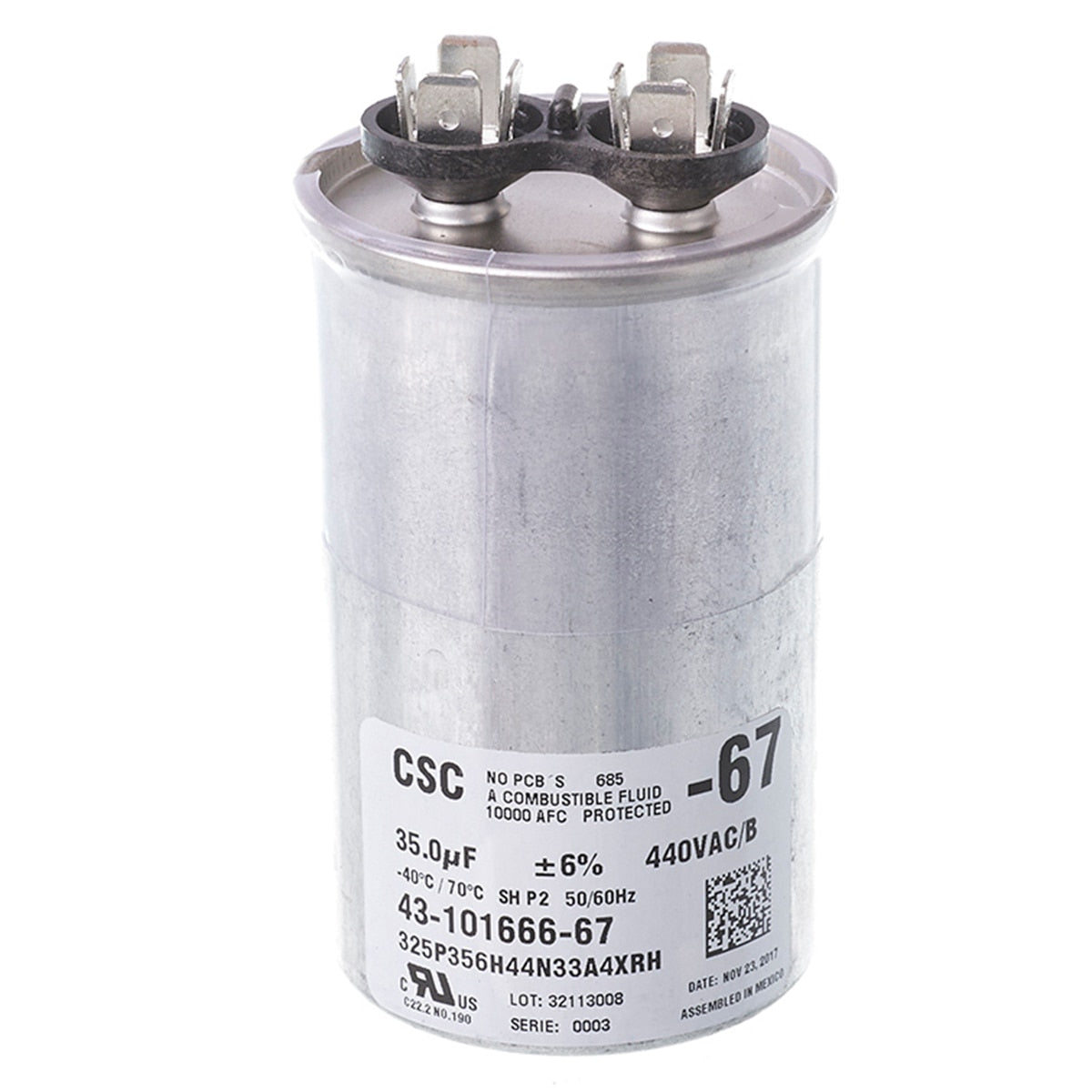 Rheem 43-101666-67 Capacitor 35/440