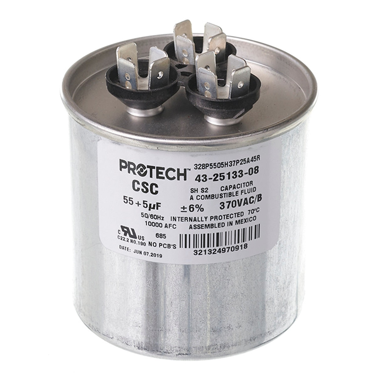 Rheem 43-25133-08 55/5/370 Dual Round Metal Finish