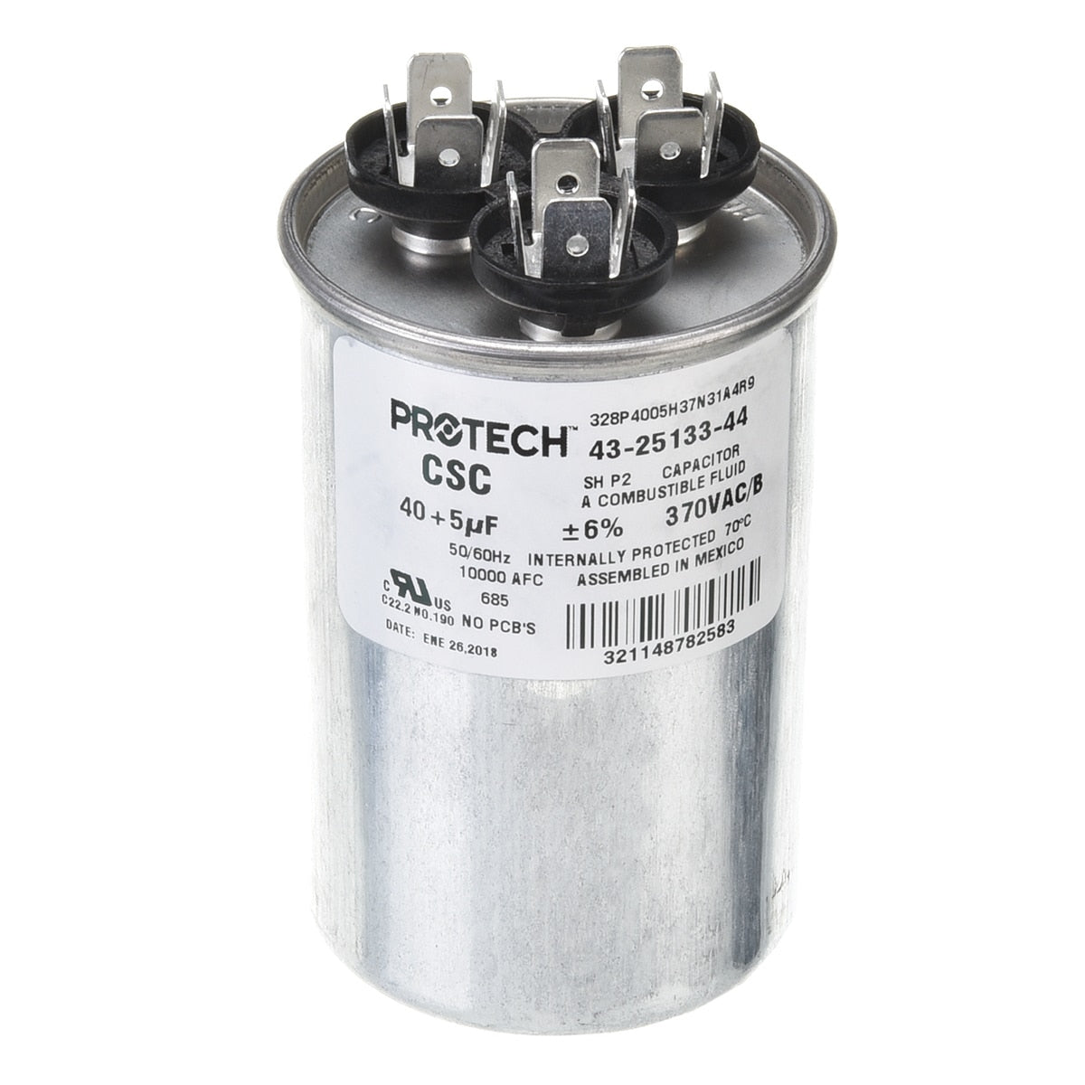 Rheem 43-25133-44 Capacitor - 40/5/370 Dual Round